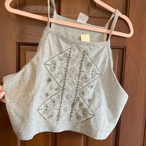 Gray Crop Top